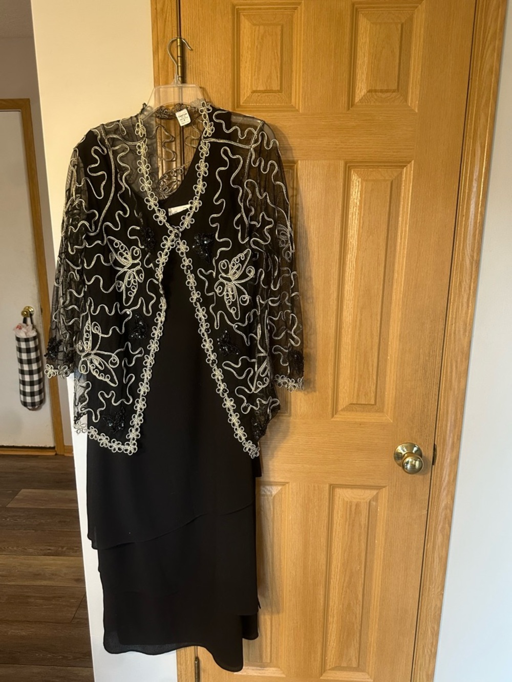 Elegant Black Layered Women's Dress with Jacket